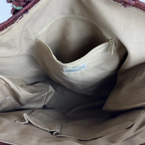 Coldwater Creek Flower Print Straw Woven Wicker Purse Bag - Picture 7 of 9